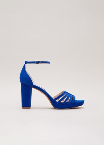 Phase Eight Strappy Platform Heels Deep Blue USA | 2906835-TC